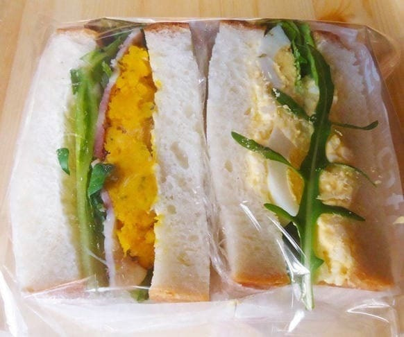 カボチャサラダ＆卵サンド　天然酵母パン　沼津